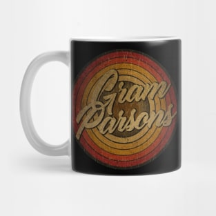 Gram Parsons,circle vintage retro faded Mug